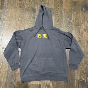 Grey and yellow streetwear-inspired hoodie